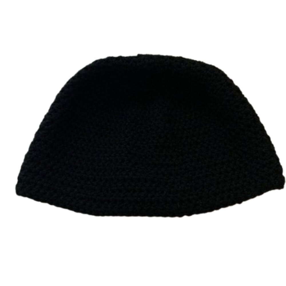Men Black Crochet Beanie handmade